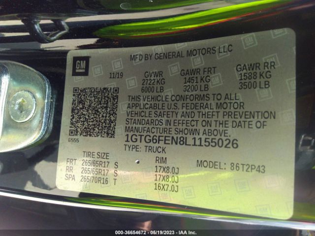 1GTG6FEN8L1155026 GMC Canyon 4wd All Terrain W/leather