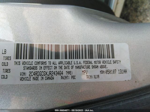 2C4RDGCGXJR243464 Dodge Grand Caravan Sxt