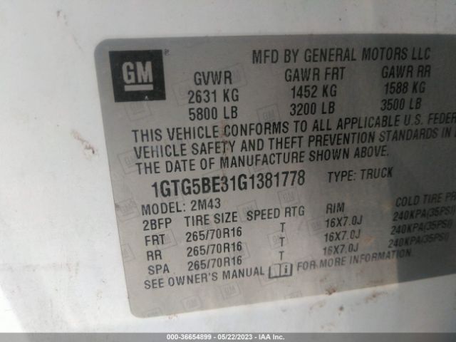 1GTG5BE31G1381778 GMC Canyon 2wd