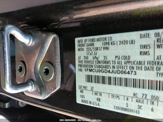 Ford ESCAPE SE 2018 1FMCU0GD4JUD06473 Image 9