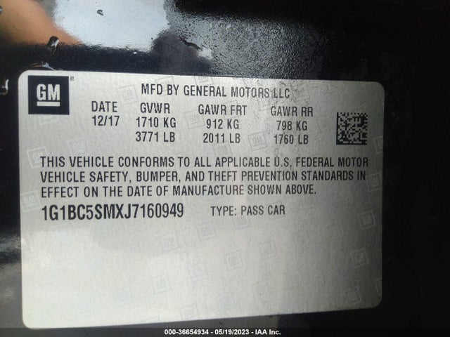 Chevrolet CRUZE LS 2018 1G1BC5SMXJ7160949 Image 9