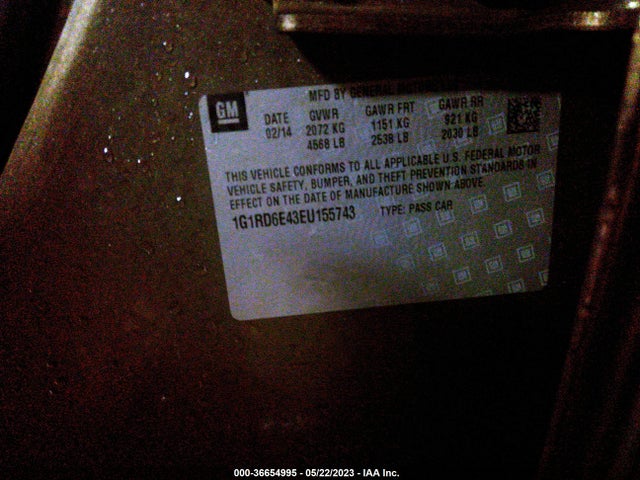 Chevrolet Volt 2014 1G1RD6E43EU155743 Image 10