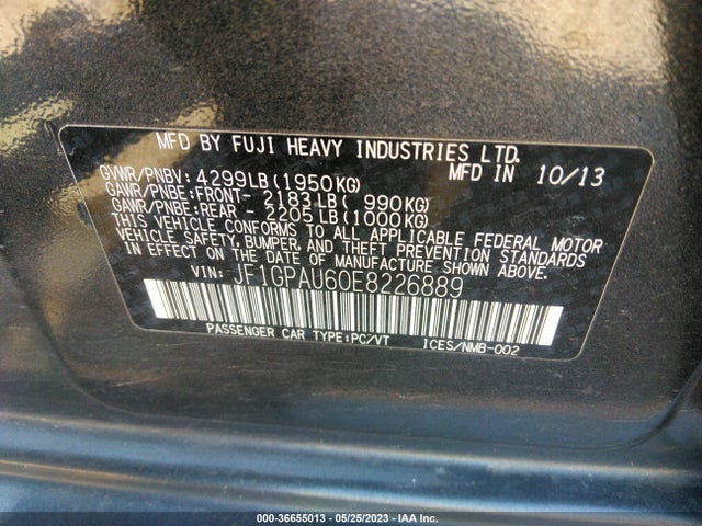 JF1GPAU60E8226889 Subaru Impreza Wagon 2.0i Sport Limited