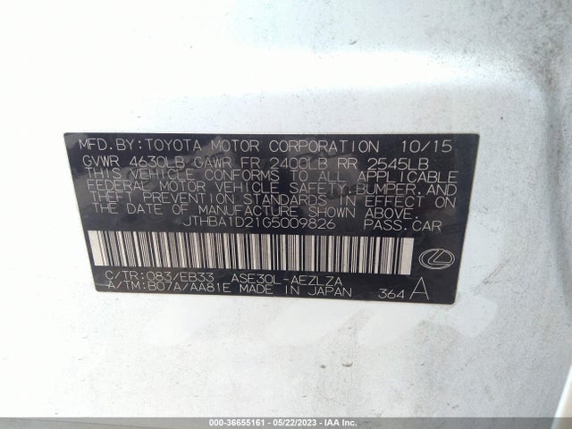 JTHBA1D21G5009826 Lexus IS 200T