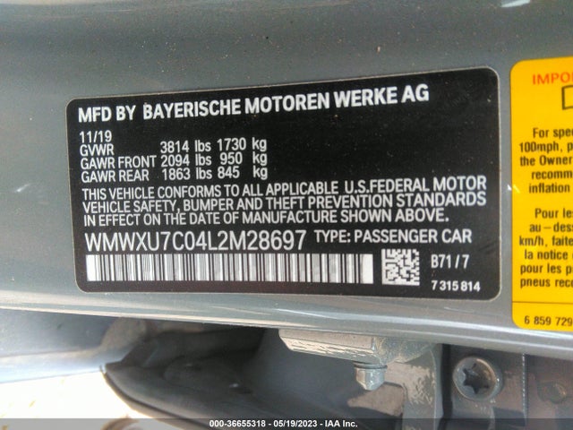 2020 MINI HARDTOP WMWXU7C04L2M28697 Photo 8