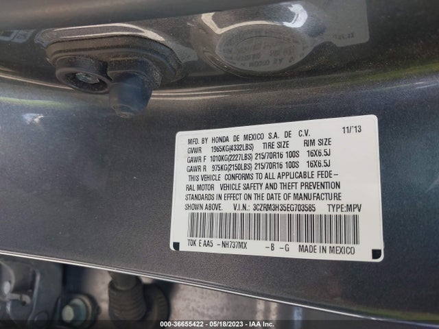 Honda CR-V LX 2014 3CZRM3H35EG703585 Image 9