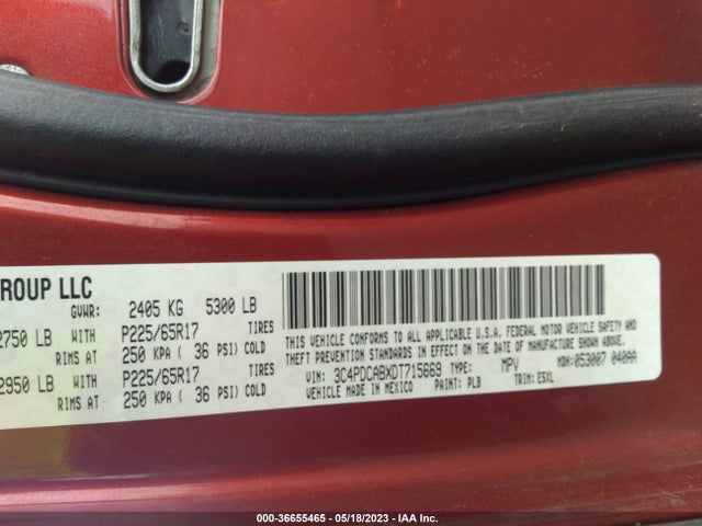 2013 DODGE JOURNEY AMERICAN VALUE PKG VIN: 3C4PDCABXDT715669