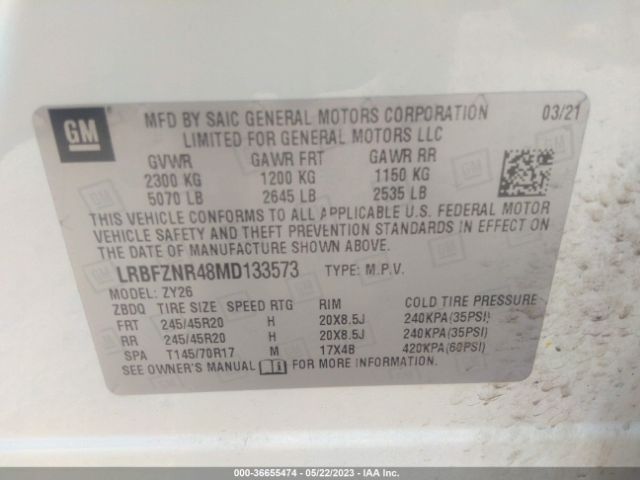 LRBFZNR48MD133573 Buick Envision Essence