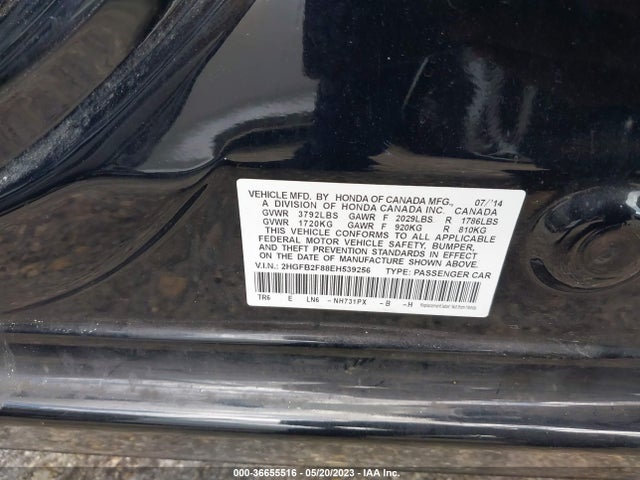 2014 HONDA CIVIC SEDAN EX VIN: 2HGFB2F88EH539256