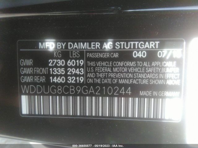 WDDUG8CB9GA210244 Mercedes-Benz S-class S 550