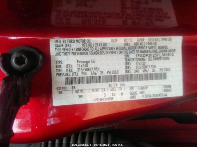 1FADP3F25FL361812 Ford FOCUS SE