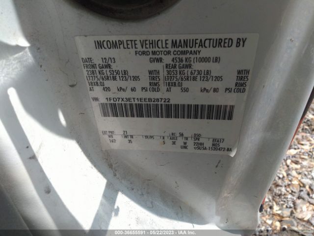 1FD7X3ET1EEB28722 Ford Super Duty F-350 Srw Xl/xlt/lariat