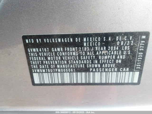 3VWBM7BU7PM005061 Volkswagen Jetta Sport