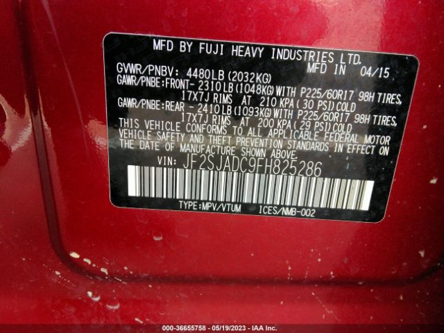 JF2SJADC9FH825286 Subaru Forester 2.5i Premium