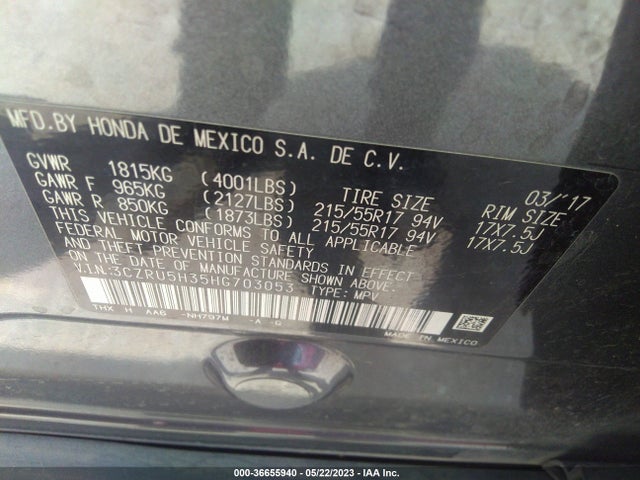 Honda HR-V LX 2017 3CZRU5H35HG703053 Image 11