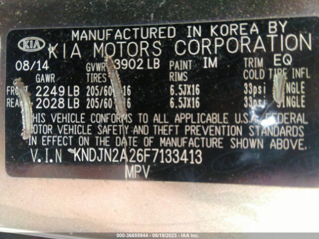 KNDJN2A26F7133413 KIA Soul Base