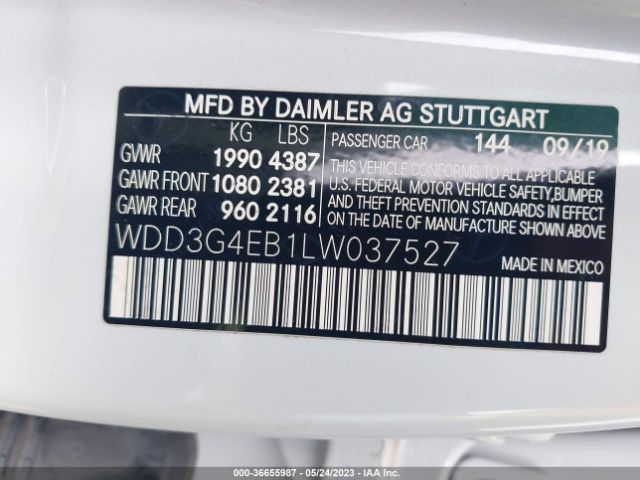 WDD3G4EB1LW037527 Mercedes-Benz A-class A 220