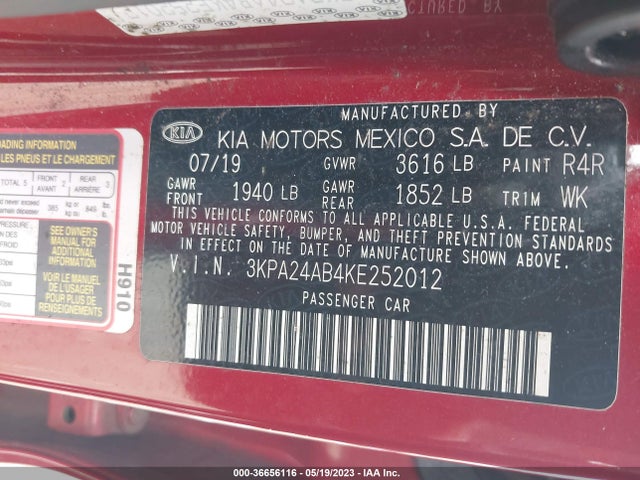 KIA RIO S 2019 3KPA24AB4KE252012 Image 9