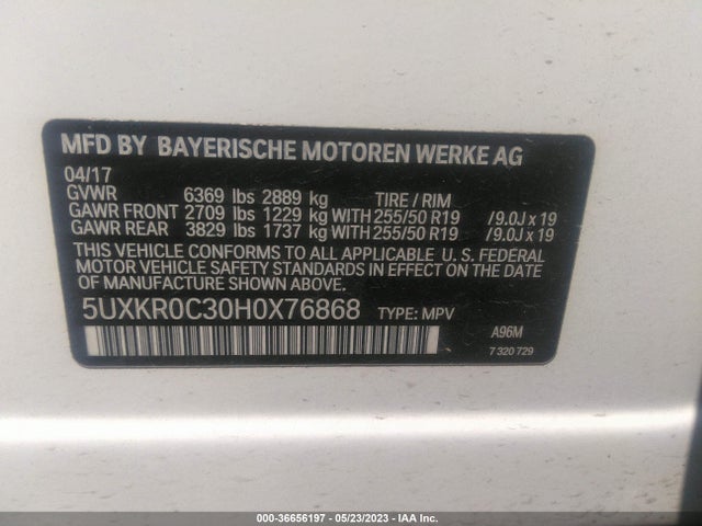 5UXKR0C30H0X76868 BMW X5 Xdrive35i