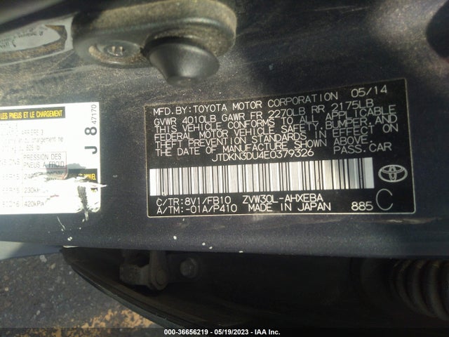 Toyota 2zr-fxe+3jm 2014 JTDKN3DU4E0379326 Image 25