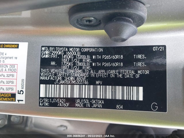 2021 Lexus GX, VIN: JTJAM7BX7M5303746