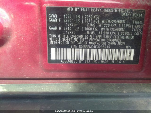 4S4BRBMC9E3298015 Subaru Outback 2.5i Limited