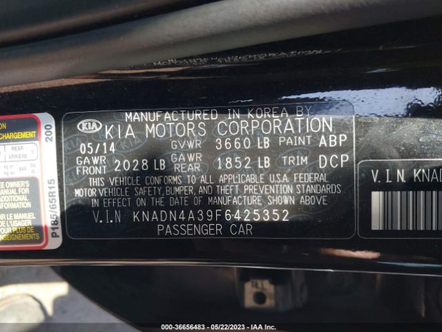KNADN4A39F6425352 KIA RIO EX