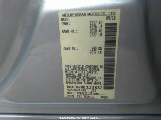 1N4AL3AP3HC123882 Nissan ALTIMA 2.5