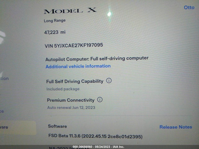 2019 Tesla Model X, VIN: 5YJXCAE27KF197095