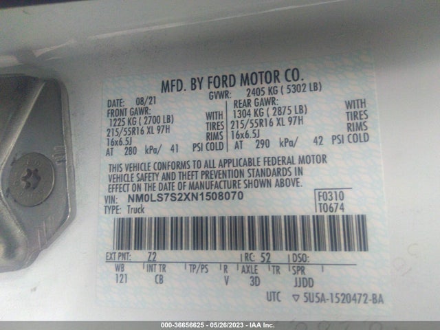 Ford Transit Connect Van Xl 2022 NM0LS7S2XN1508070 Image 9
