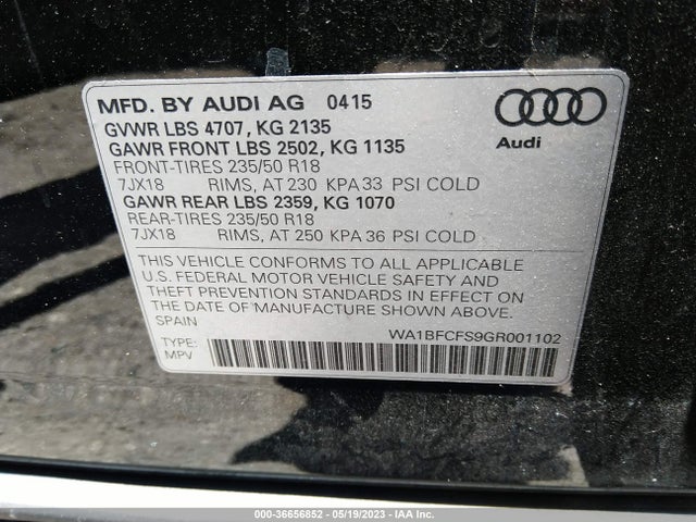 WA1BFCFS9GR001102 Audi Q3 Premium Plus