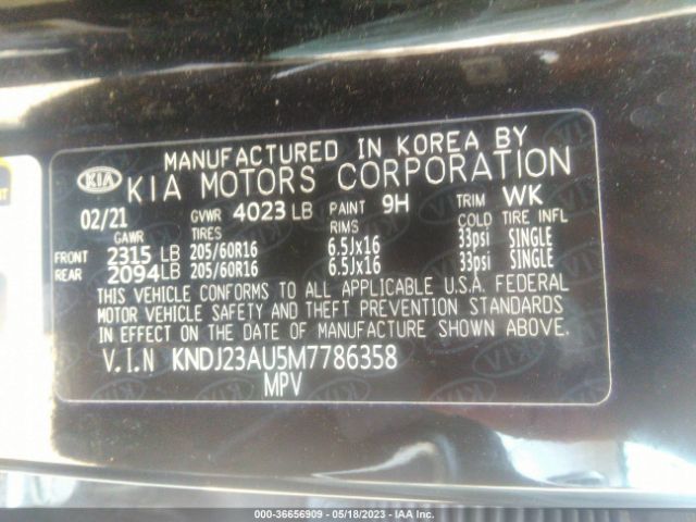KNDJ23AU5M7786358 KIA SOUL LX