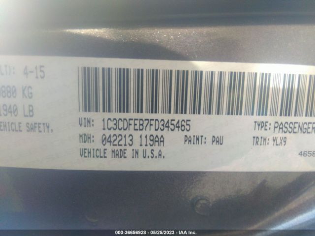 1C3CDFEB7FD345465 Dodge DART GT