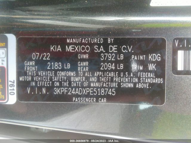 3KPF24ADXPE518745 KIA Forte Lxs