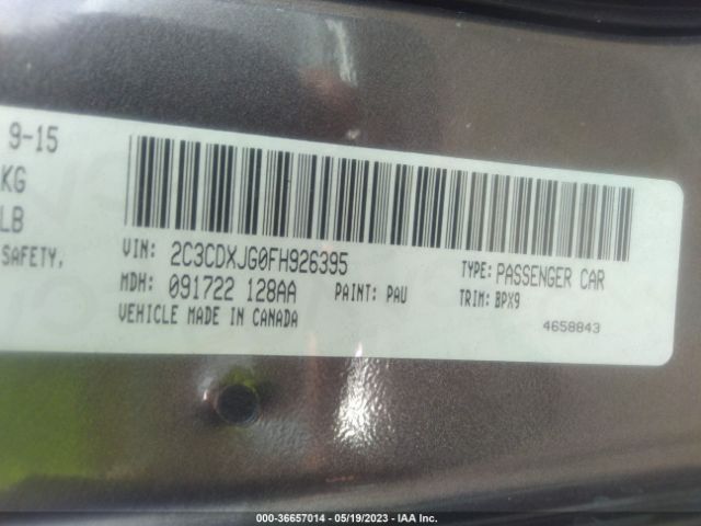 2C3CDXJG0FH926395 Dodge Charger Sxt