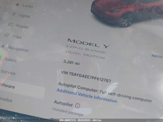 Tesla Model Y Long Range 2023 7SAYGAEE7PF612767 Image 8