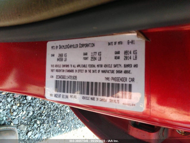 2001 CHRYSLER 300M VIN: 2C3HE66G11H721635
