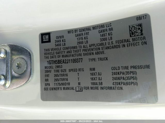 1GTH5BEA2J1109377 GMC Canyon 2wd