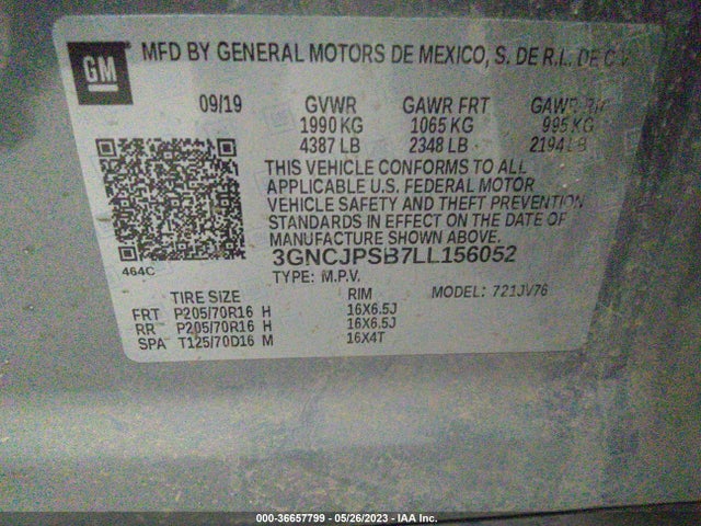 Chevrolet Trax Lt 2020 3GNCJPSB7LL156052 Image 9