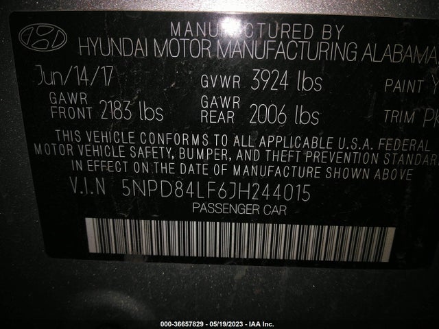 Hyundai Elantra Value Edition 2018 5NPD84LF6JH244015 Image 10