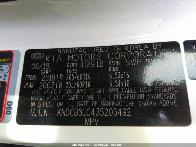 KNDCB3LC4J5203492 KIA NIRO LX