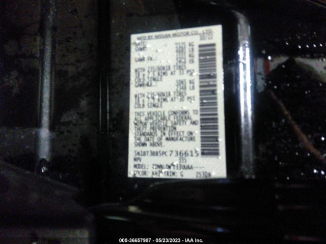 5N1BT3BB5PC736615 Nissan ROGUE SV