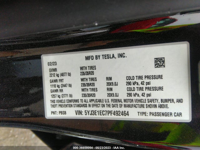Tesla Model 3 Performance 2023 5YJ3E1EC7PF492464 Image 12