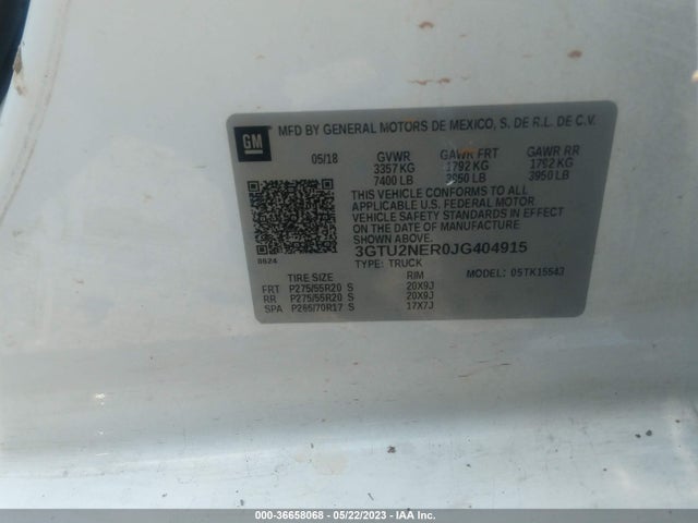 3GTU2NER0JG404915 GMC Sierra 1500 Slt
