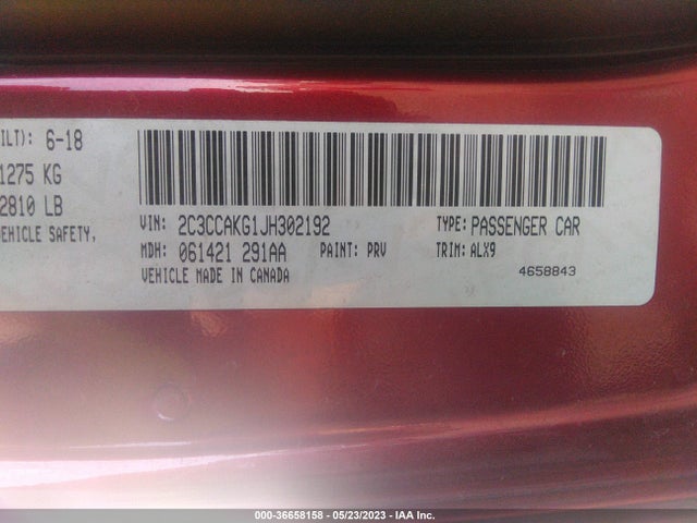 2C3CCAKG1JH302192 Chrysler 300 Limited