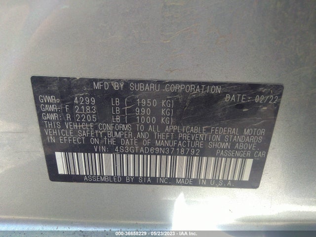 4S3GTAD69N3718792 Subaru Impreza Premium