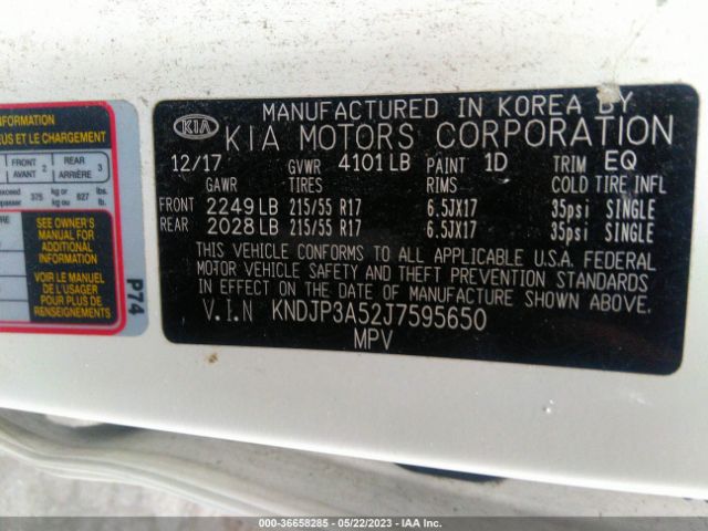 KNDJP3A52J7595650 KIA SOUL +