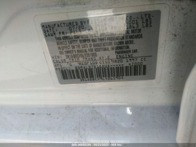 3N1AB8CV9LY261905 Nissan SENTRA SV