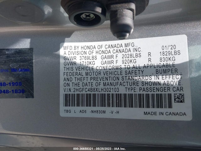 Honda Civic Coupe Sport 2020 2HGFC4B8XLH302103 Image 10