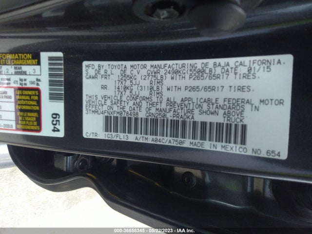 Toyota TACOMA 2015 3TMMU4FNXFM078498 Image 11